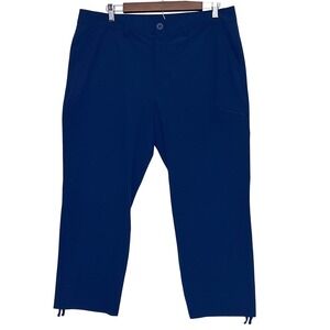 Eddie Bauer Navy Rainier Hiking Pants Women 12 Cinch Hem Straight Leg Activewear